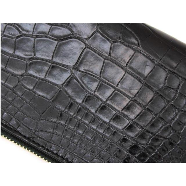 Gucci(グッチ)のGUCCI グッチ 最高級クロコレザー ラウンドジップ 長財布 ブラック メンズのファッション小物(長財布)の商品写真