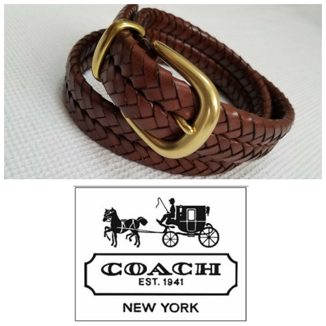 COACH(コーチ)の【美品】COACH/コーチメッシュレザーゴールドベルト5922 メンズのファッション小物(ベルト)の商品写真