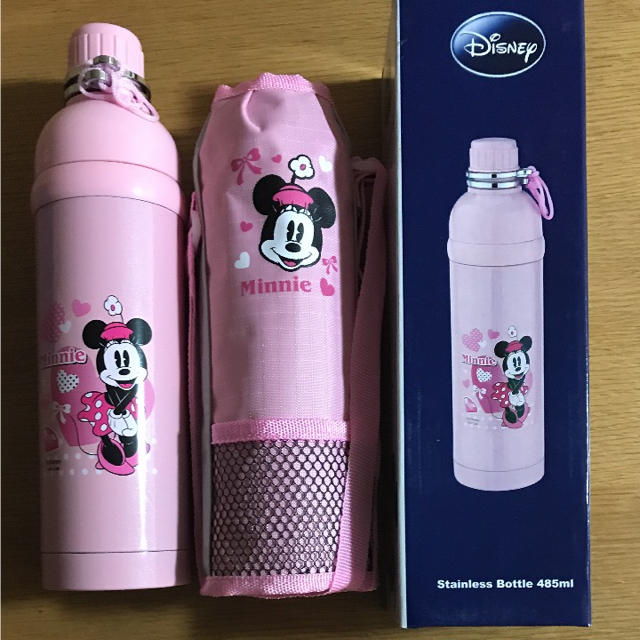 Disney(ディズニー)の真空二重構造 ミニー ディズニー カバー付 直飲みステンレスボトル 子供用水筒 キッズ/ベビー/マタニティの授乳/お食事用品(水筒)の商品写真