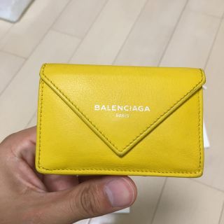 バレンシアガ(Balenciaga)のバレンシアガペーパーミニウォレットミニ財布イエローBALENCIAGA(財布)