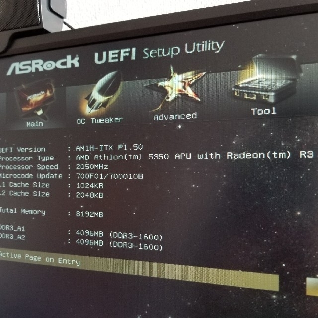ASRock AM1H-ITX athlon5350 メモリー3点セット