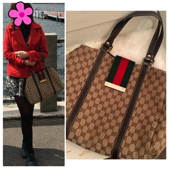 Gucci(グッチ)の[専用]gucci キャンバストートバッグ 美品♡ レディースのバッグ(トートバッグ)の商品写真