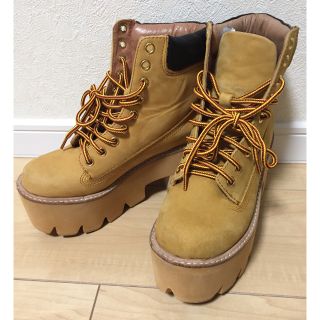 ジェフリーキャンベル(JEFFREY CAMPBELL)のjeffrey campbell 厚底 ブーツ ティンバー風(ブーツ)