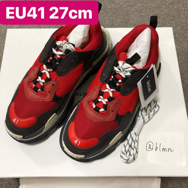 41 BALENCIAGA Triple S Red 赤 27-