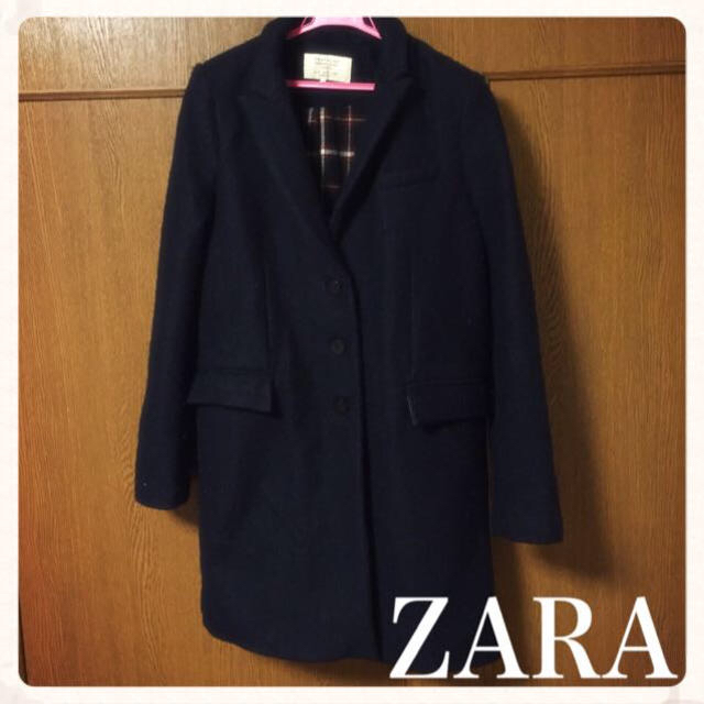 ZARA(ザラ)のZARA ネイビー コート レディースのジャケット/アウター(ロングコート)の商品写真