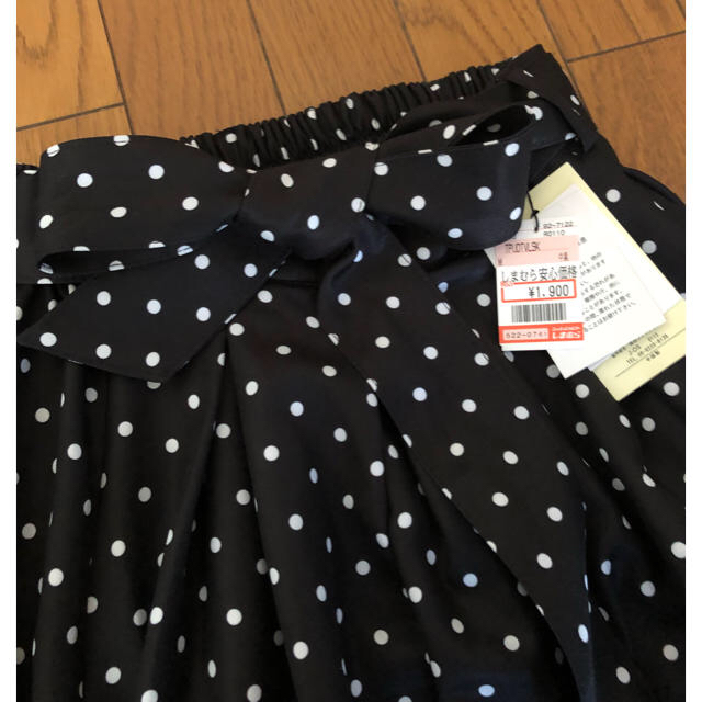 しまむら(シマムラ)のしまむらリボン付きドット柄スカート レディースのスカート(ひざ丈スカート)の商品写真