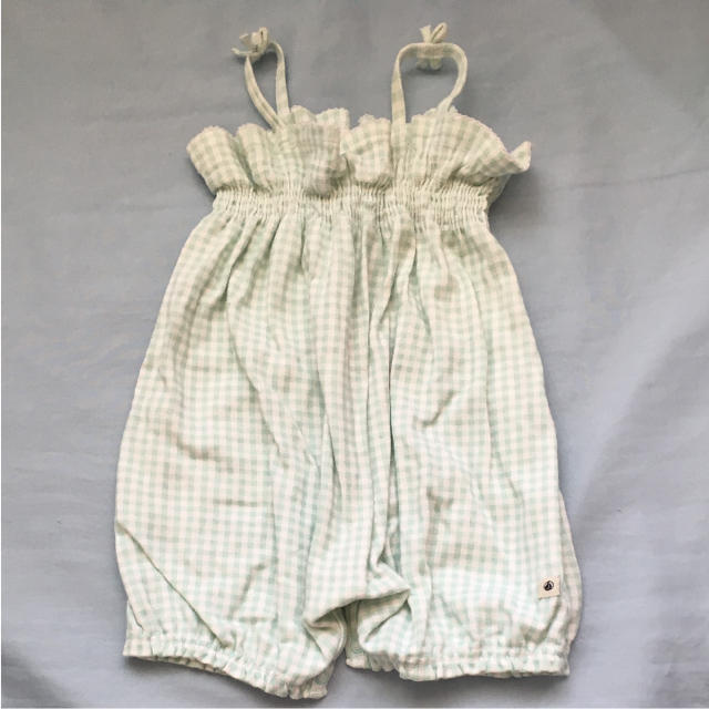 PETIT BATEAU(プチバトー)のプチバトー ロンパース ギンガムチェック キッズ/ベビー/マタニティのベビー服(~85cm)(ロンパース)の商品写真