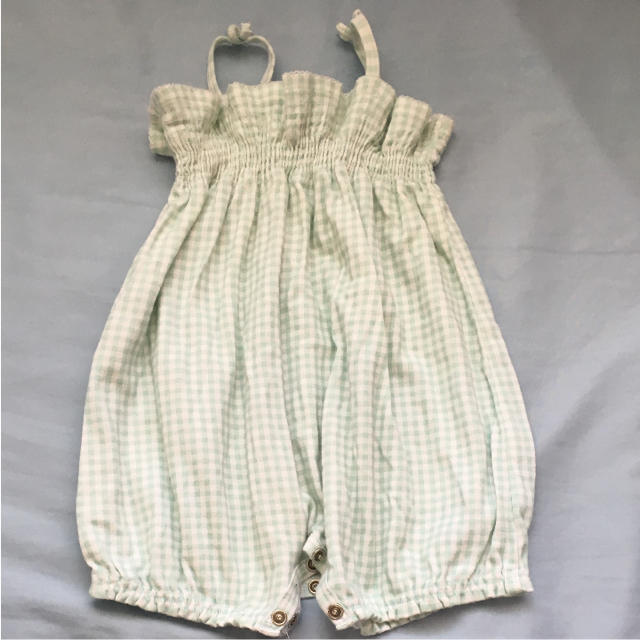 PETIT BATEAU(プチバトー)のプチバトー ロンパース ギンガムチェック キッズ/ベビー/マタニティのベビー服(~85cm)(ロンパース)の商品写真