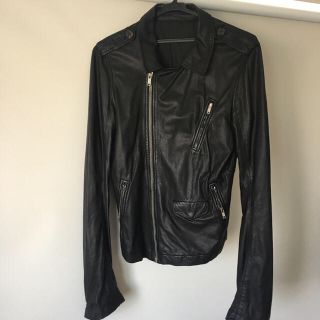 リックオウエンス(Rick Owens)の美品 Rick Owens バイカーレザーダブルライダースジャケット(レザージャケット)