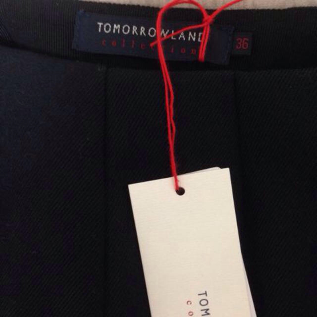 TOMORROWLAND(トゥモローランド)の紺色 プリーツスカート レディースのスカート(ひざ丈スカート)の商品写真