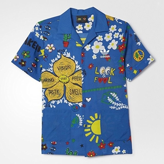 【正規品】adidas Originals ×PHARRELL アロハシャツ Pixel アロハシャツ PHARRELLWILLIAMS アディダスオリジナルス 少し美品 シャツ