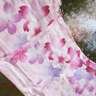 ピンクの花柄浴衣(浴衣)