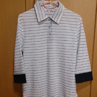 コムサコレクション(COMME ÇA COLLECTION)のお値下げ！未使用 コムサ 七分丈ポロシャツ L(カットソー(長袖/七分))