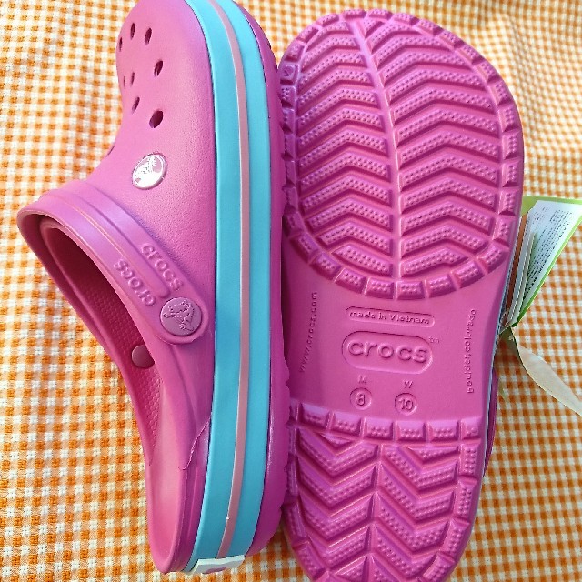 crocs(クロックス)のすぅ様専用クロックス crocband バイオレット&ターコイズ M8W10 メンズの靴/シューズ(サンダル)の商品写真
