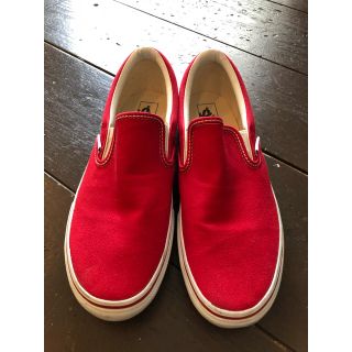 ヴァンズ(VANS)のVANS 赤のスリッポン ★美品★ 27.5cm(スリッポン/モカシン)