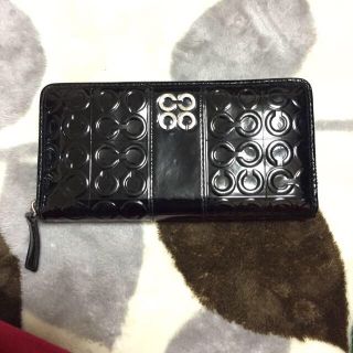 コーチ(COACH)のコーチ 長財布 黒 エナメル(財布)