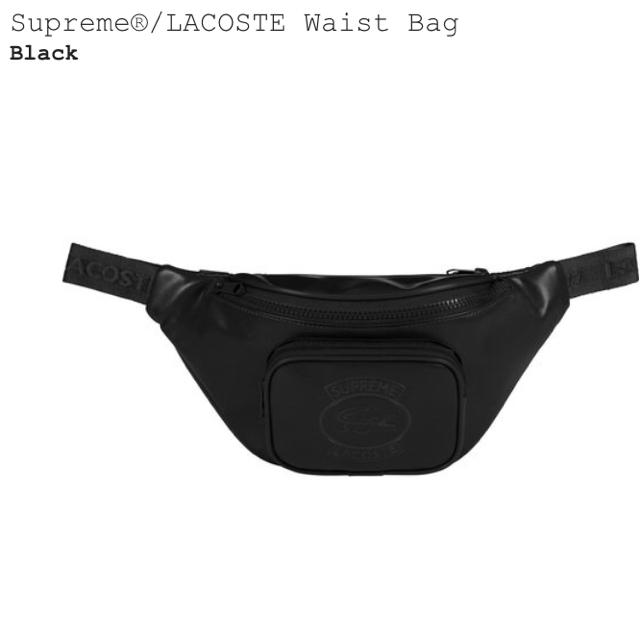 黒 Supreme/LACOSTE Waist Bag ラコステ ウェストバッグ