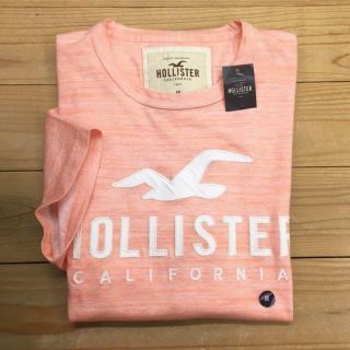 ホリスター(Hollister)の新品【メンズM】★ホリスター★刺しゅう＆ワッペンロゴ半袖Ｔシャツ/オレンジ(Tシャツ/カットソー(半袖/袖なし))