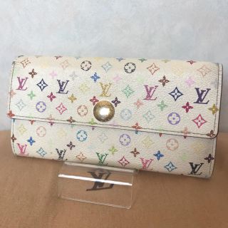 ルイヴィトン(LOUIS VUITTON)の値下げ！ルイヴィトン ポルトフォイユ サラ マルチカラー 白  長財布(財布)