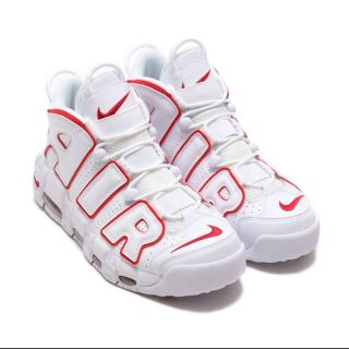 ナイキ(NIKE)のNIKE AIR MORE UPTEMPO ホワイト/バーシティー レッド (スニーカー)