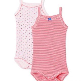 プチバトー(PETIT BATEAU)のプチバトー 36m 95cmピコレースミラレ&キャミソールボディ 2枚(肌着/下着)