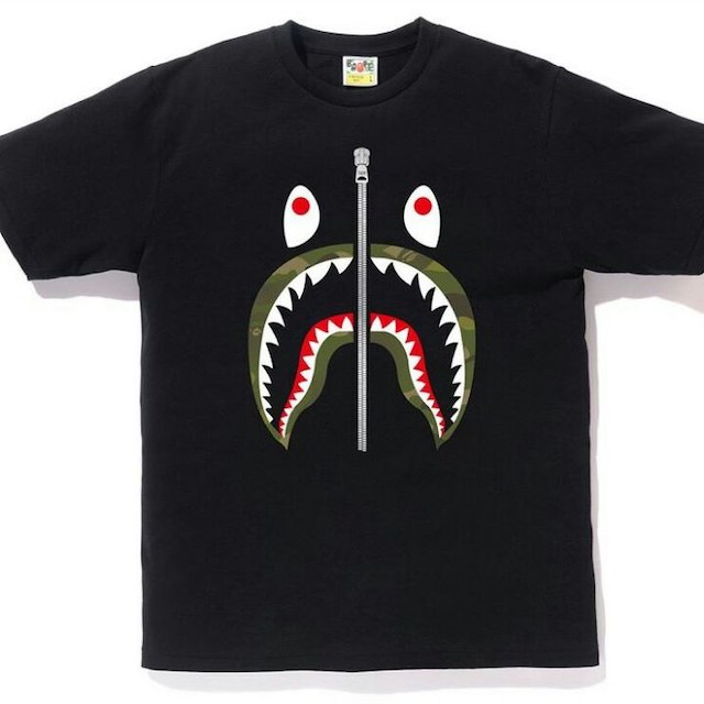 送料込みsizeXL ABATHINGAPE CAMO shark TEE