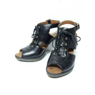 ドクターマーチン(Dr.Martens)の美品！レアモデル！ドクターマーチンピンヒールサンダルUK5ブラックRAINA(ハイヒール/パンプス)