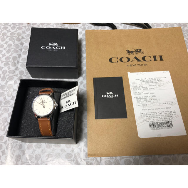 【新品未使用】COACH 腕時計 革ベルト ブラウン コーチ ウォッチ 3