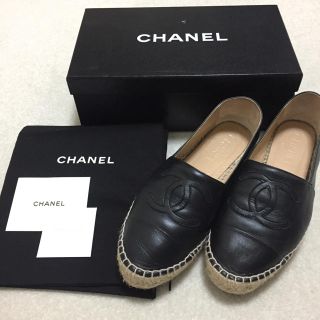 シャネル(CHANEL)の【JILL様専用】シャネル CHANEL エスパドリーユ ラムスキン (スリッポン/モカシン)