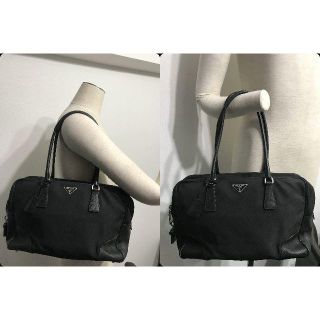 プラダ(PRADA)の●16.5万プラダ黒サフィアーノショルダーバッグケース鍵付●良好美品(ショルダーバッグ)