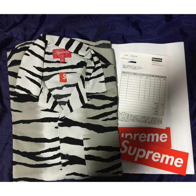 supreme tiger stripe rayon shirts M size