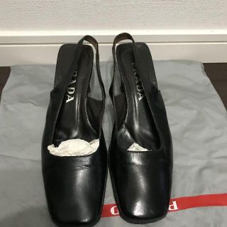 プラダ(PRADA)の●送料込●プラダ総レザーミュールサンダル裏張り広ヒール裏張り●良好美品(ミュール)