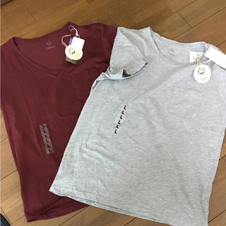 オーガニック コットン シンプルTシャツ 2枚セット レディース L M(Tシャツ(半袖/袖なし))