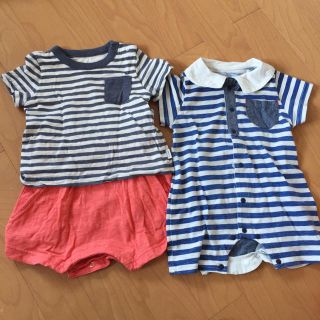 ベビーギャップ(babyGAP)のbabyGap 半袖ロンパース2枚組 サイズ70(ロンパース)