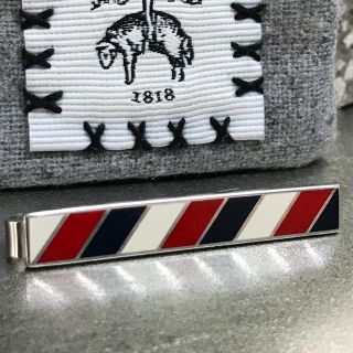 ◆【美品】THOM BROWNE シャンブレーネクタイ＋タイバー◆