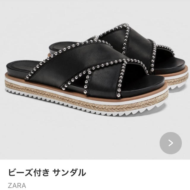 ZARA(ザラ)のザラ♡ビーズ付きスライドサンダル レディースの靴/シューズ(サンダル)の商品写真