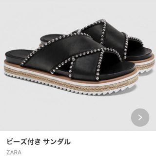 ザラ(ZARA)のザラ♡ビーズ付きスライドサンダル(サンダル)