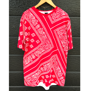 ◆☆★ペイズリー 総柄 Tシャツ☆★RED★ストリート系 LDH系★好き必見★◆(Tシャツ/カットソー(半袖/袖なし))
