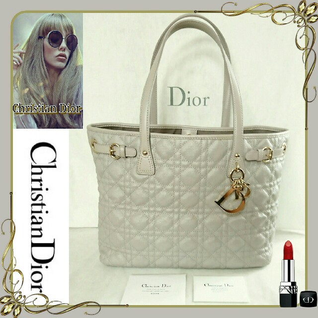 Christian Dior(クリスチャンディオール)の💗美品💗ダメージなし☆Diorパナレア エレガンス グレー💗トートバッグ☆ レディースのバッグ(トートバッグ)の商品写真