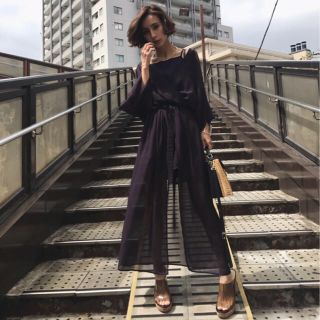 アメリヴィンテージ(Ameri VINTAGE)のアメリヴィンテージ 2WAY CURTAIN LAYERED ROMPERS(オールインワン)