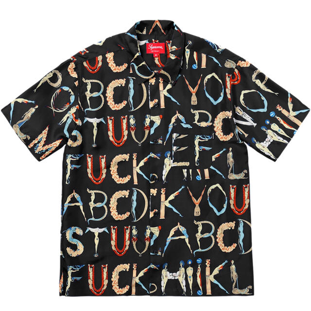 SUPREME/Alphabet Silk Shirt/Black/Small シャツ