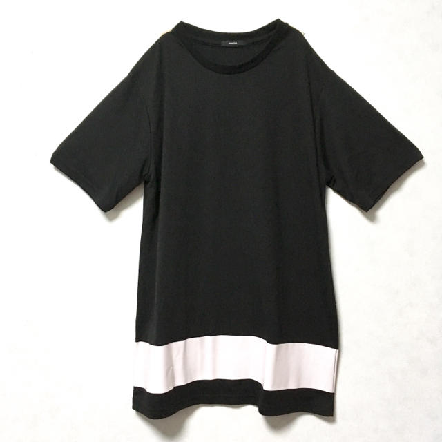 EMODA(エモダ)のEMODA エモダ Ｔシャツ トップス カットソー ビッグ ロング ブラック レディースのトップス(Tシャツ(半袖/袖なし))の商品写真