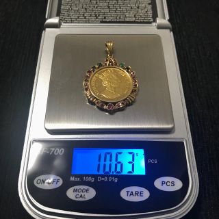 k18 キャット金貨 エリザベス女王 ペンダントトップ メイプルリーフ5／1oz(ネックレス)