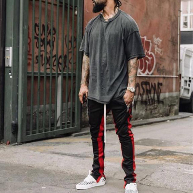 mnml Track Pants black/red