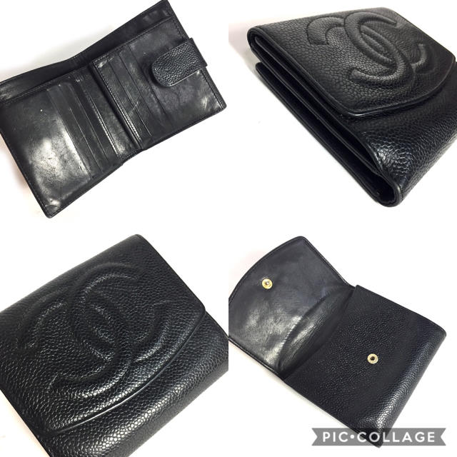 CHANEL(シャネル)のシャネル 折財布 Wホック キャビアスキン   ココマーク   レディースのファッション小物(財布)の商品写真