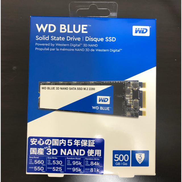 WD BLUE 内蔵SSD M.2-2280 / 500GBの+mu-8.com