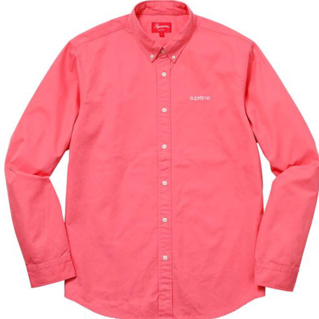 18ss Supreme washed twill shirt S ピンク