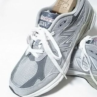 ニューバランス(New Balance)の定3万USA製限定!ニューバランス990レザー大人のスニーカー灰1300最安値！(スニーカー)