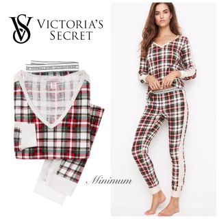 ヴィクトリアズシークレット(Victoria's Secret)のVSサーマルパジャマセット(レッドチェック)(ルームウェア)