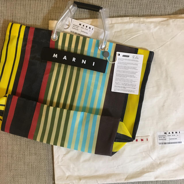 MARNI マルニ フラワーカフェ ストライプバック マルチイエロー